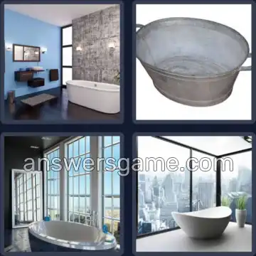 4 Pics 1 Word 7 Letters BATHTUB