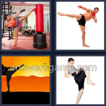 4 Pics 1 Word 7 Letters KICKBOX