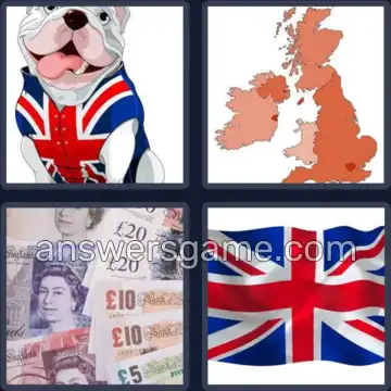 4 Pics 1 Word 7 Letters BRITISH