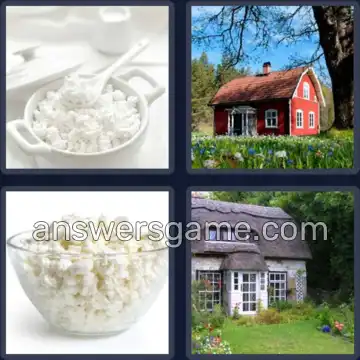 4 Pics 1 Word 7 Letters COTTAGE
