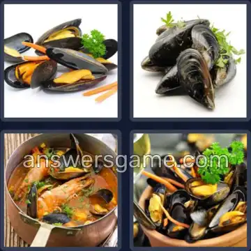 4 Pics 1 Word 7 Letters MUSSELS