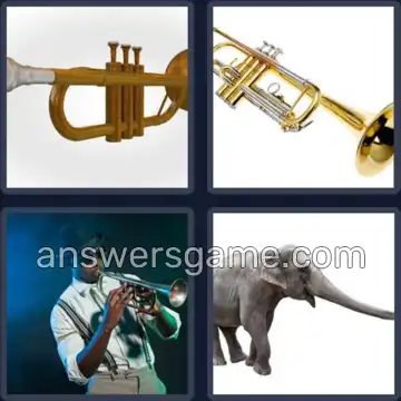 4 Pics 1 Word 7 Letters TRUMPET