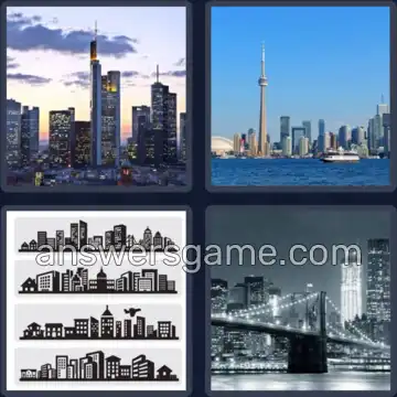 4 Pics 1 Word 7 Letters SKYLINE