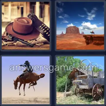 4 Pics 1 Word 7 Letters WESTERN