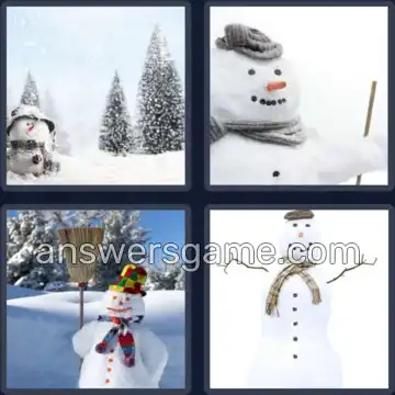 4 Pics 1 Word 7 Letters SNOWMAN
