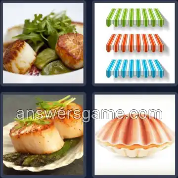 4 Pics 1 Word 7 Letters SCALLOP