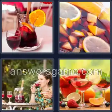 4 Pics 1 Word 7 Letters SANGRIA