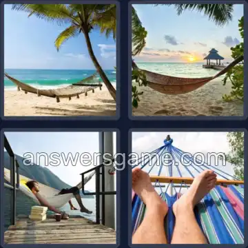4 Pics 1 Word 7 Letters HAMMOCK