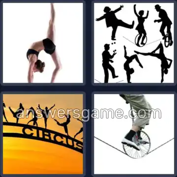 4 Pics 1 Word 7 Letters ACROBAT