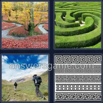 4 Pics 1 Word 7 Letters MEANDER