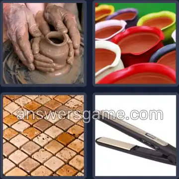 4 Pics 1 Word 7 Letters CERAMIC