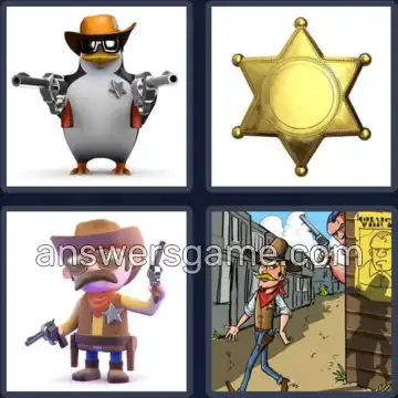 4 Pics 1 Word 7 Letters SHERIFF