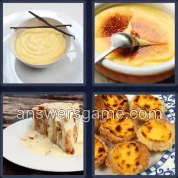 4 Pics 1 Word 7 Letters CUSTARD