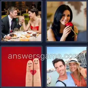 4 Pics 1 Word 7 Letters ROMANCE