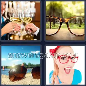 4 Pics 1 Word 7 Letters GLASSES