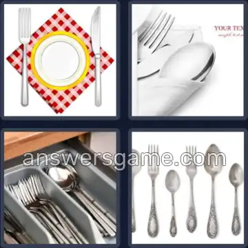 4 Pics 1 Word 7 Letters CUTLERY
