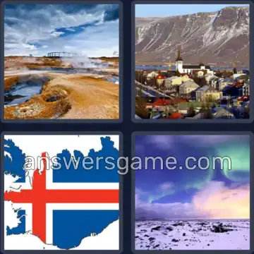 4 Pics 1 Word 7 Letters ICELAND