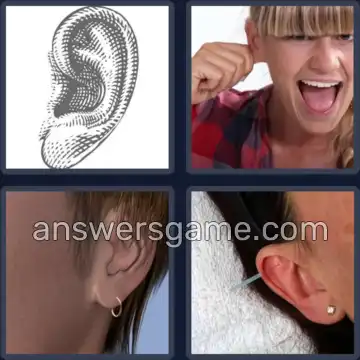4 Pics 1 Word 7 Letters EARLOBE