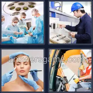 4 Pics 1 Word 7 Letters OPERATE