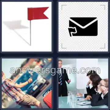 4 Pics 1 Word 7 Letters FLAGGED