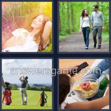 4 Pics 1 Word 7 Letters LEISURE