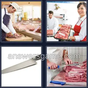 4 Pics 1 Word 7 Letters BUTCHER