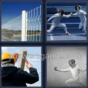 4 Pics 1 Word 7 Letters FENCING