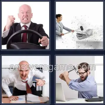 4 Pics 1 Word 7 Letters FURIOUS