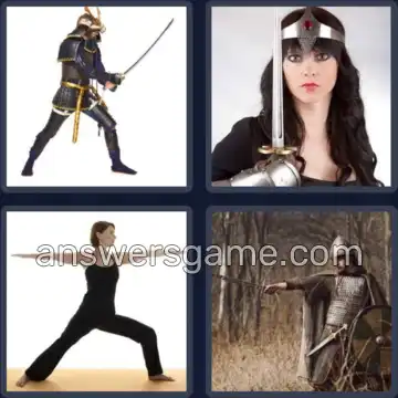 4 Pics 1 Word 7 Letters WARRIOR