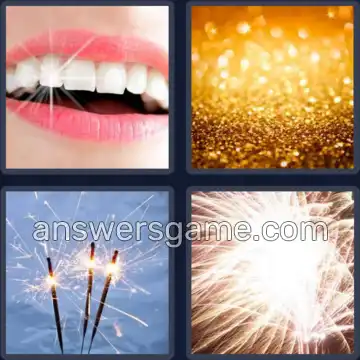 4 Pics 1 Word 7 Letters SPARKLE