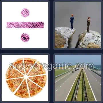 4 Pics 1 Word 7 Letters DIVIDED