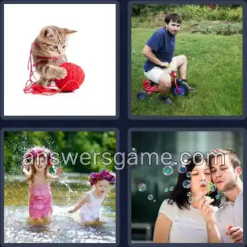 4 Pics 1 Word 7 Letters PLAYFUL