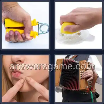 4 Pics 1 Word 7 Letters SQUEEZE