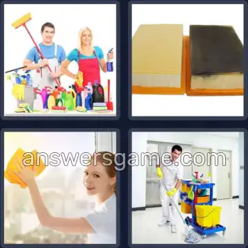 4 Pics 1 Word 7 Letters CLEANER