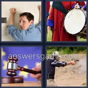 4 Pics 1 Word 7 Letters BANGING