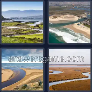4 Pics 1 Word 7 Letters ESTUARY