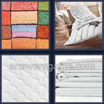 4 Pics 1 Word 7 Letters BEDDING