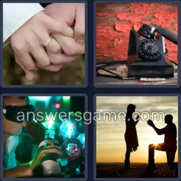 4 Pics 1 Word 7 Letters ENGAGED