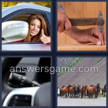 4 Pics 1 Word 7 Letters DRIVING