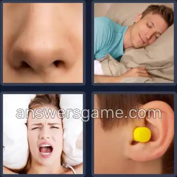 4 Pics 1 Word 7 Letters SNORING