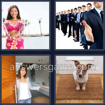 4 Pics 1 Word 7 Letters WELCOME