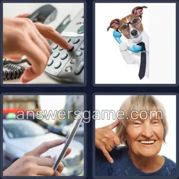 4 Pics 1 Word 7 Letters PHONING