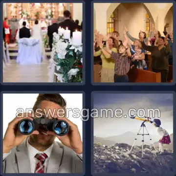 4 Pics 1 Word 7 Letters OBSERVE