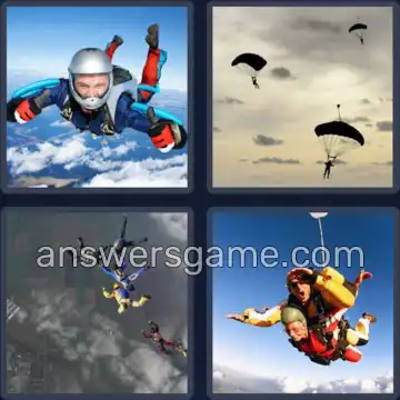 4 Pics 1 Word 7 Letters SKYDIVE