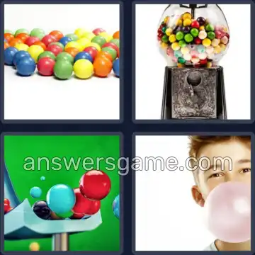 4 Pics 1 Word 7 Letters GUMBALL