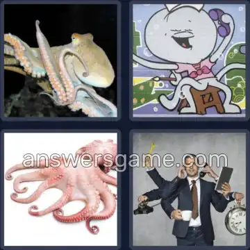 4 Pics 1 Word 7 Letters OCTOPUS