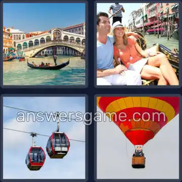 4 Pics 1 Word 7 Letters GONDOLA