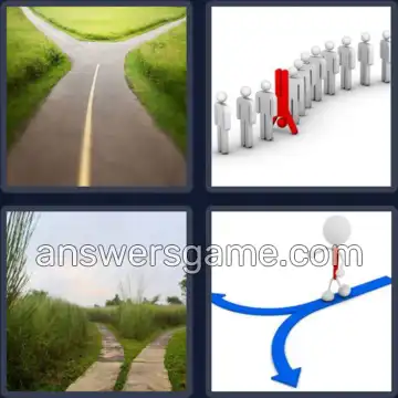 4 Pics 1 Word 7 Letters DIVERGE