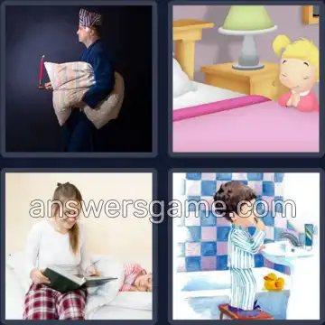 4 Pics 1 Word 7 Letters BEDTIME