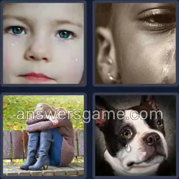4 Pics 1 Word 7 Letters SADNESS